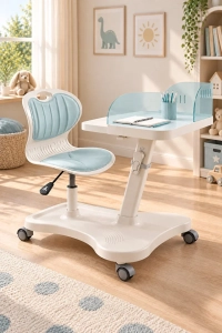 Mavi Mobil Çocuk Ders ve Aktivite Masası Ergonomik Ayarlanabilir Sandalye Takımı
